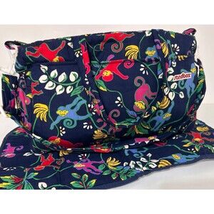 Vintage 90s Baby Sandbox Diaper Bag Safari Jungle Monkeys Bright Colors RARE!